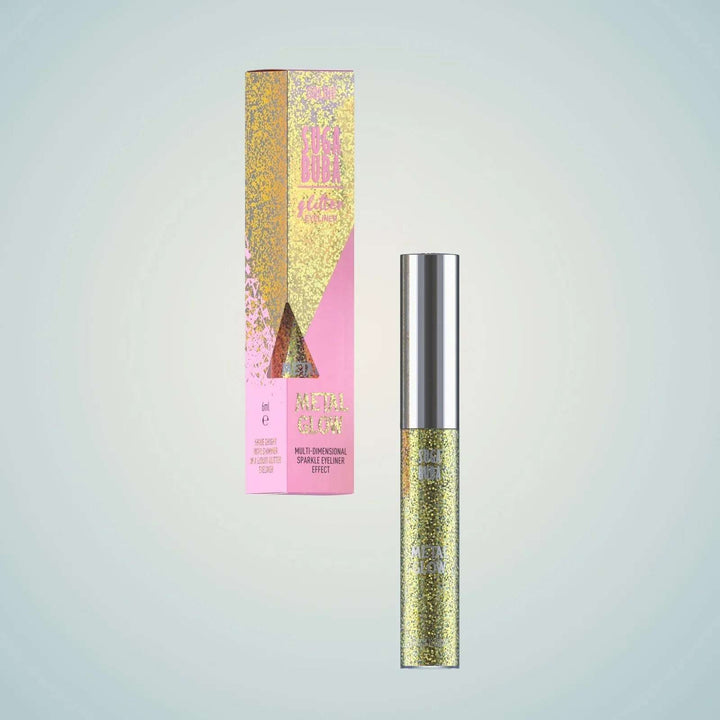 Сет от блестящ бътър за тяло и блестяща очна линия Goldie metal glow