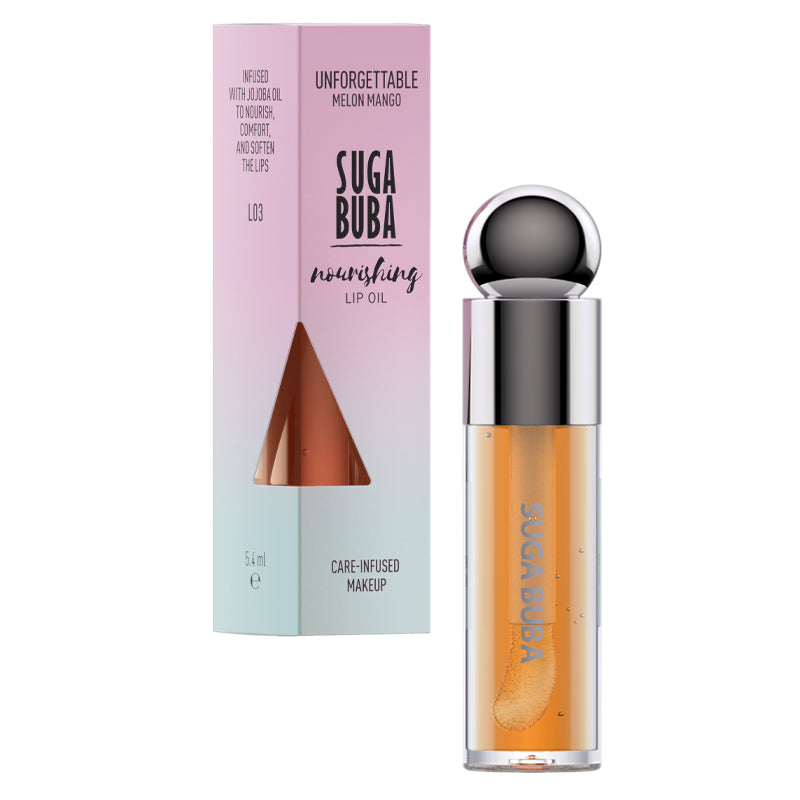 Олио за устни с грижа Unforgettable melon mango Lip care oil Unforgettable melon mango SkinCare Infused Makeup collection луксозна и натурална козметика SUGA BUBA