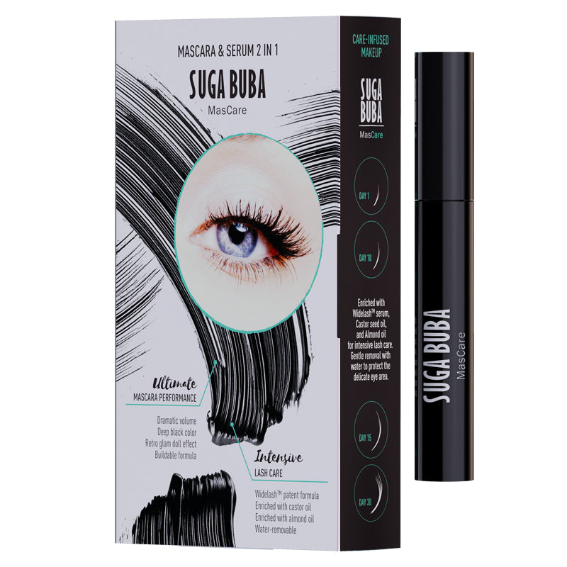 MasCare Спирала и серум за мигли 2 в 1 MasCare 2 in 1 Mascara and serum SkinCare Infused Makeup collection SUGA BUBA луксозна и натурална козметика