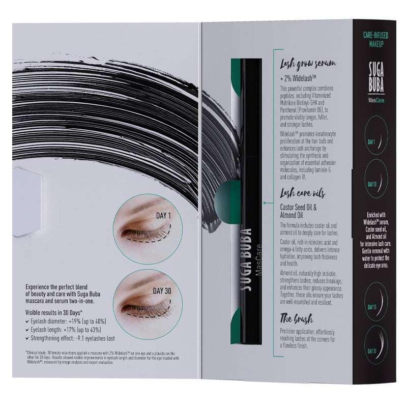 MasCare Спирала и серум за мигли 2 в 1 MasCare 2 in 1 Mascara and serum SkinCare Infused Makeup collection SUGA BUBA луксозна и натурална козметика